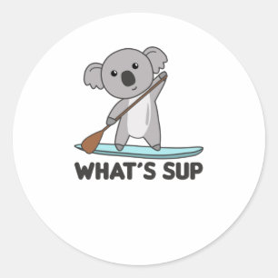 Pegatina Redonda Koala Whats Team Funny Koalas Paddle
