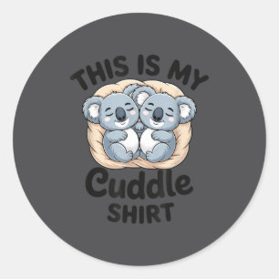 Pegatina Redonda Koalas Lindos Acurrucan Amante De Los Animales Est
