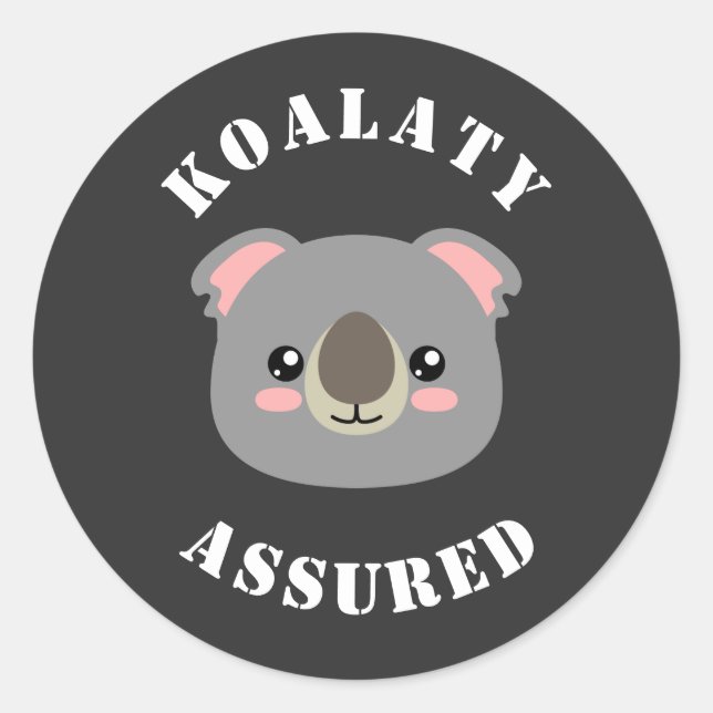 Pegatina Redonda Koalaty Assured (Anverso)