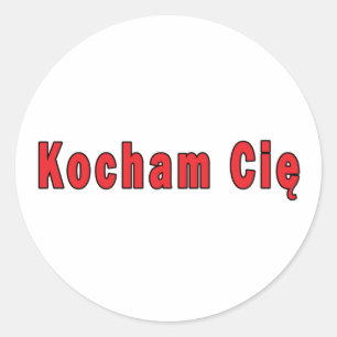 Pegatina Redonda Kocham Cie - Te Amo