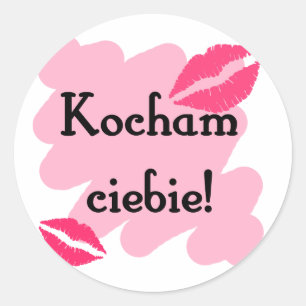 Pegatina Redonda Kocham ciebie - Polaco te amo