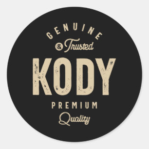 Pegatina Redonda Kody Genuine y Trusted - Nombre Kody