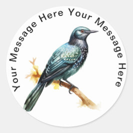 Pegatina Redonda Koel asiático