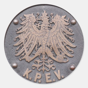 Pegatina Redonda Koeniglich Preussische Eisenbahn-Verwaltung