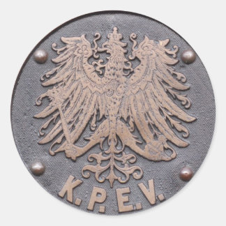 Pegatina Redonda Koeniglich Preussische Eisenbahn-Verwaltung