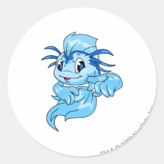 Pegatina Redonda Koi Blue