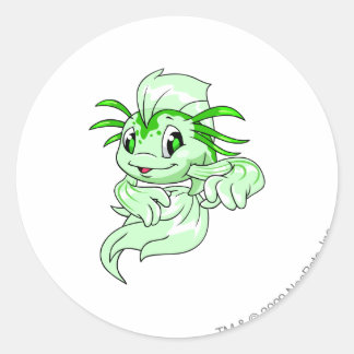 Pegatina Redonda Koi Green