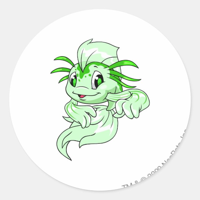 Pegatina Redonda Koi Green (Anverso)