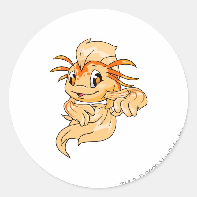 Pegatina Redonda Koi Naranja (Anverso)