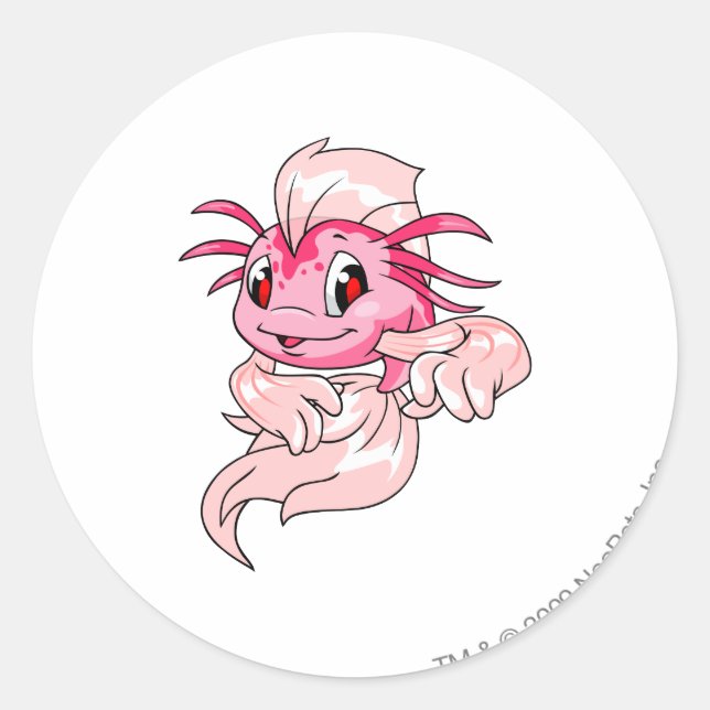 Pegatina Redonda Koi Pink (Anverso)