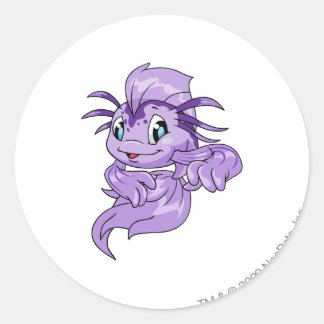 Pegatina Redonda Koi Purple