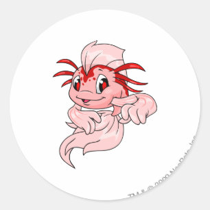 Pegatina Redonda Koi Red