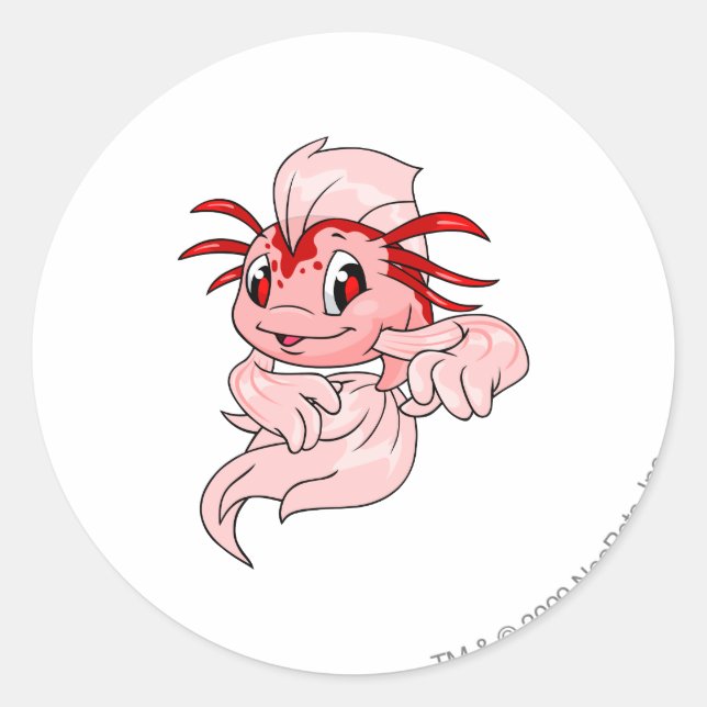 Pegatina Redonda Koi Red (Anverso)