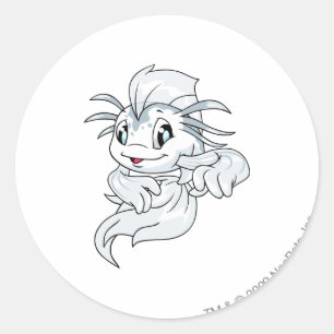 Pegatina Redonda Koi White