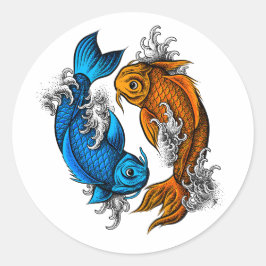 Pegatina Redonda Koi Ying Yang