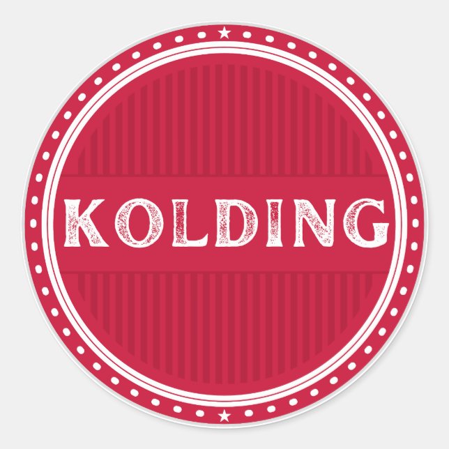 Pegatina Redonda Kolding City Pride Emblem – Danish Identity (Anverso)