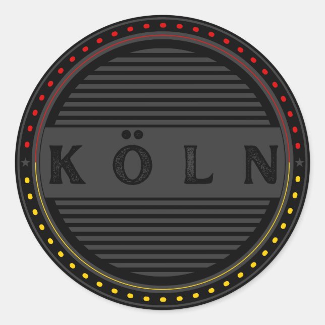 Pegatina Redonda Köln City Pride Emblem – German Identity (Anverso)