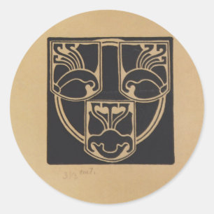 Pegatina Redonda Koloman Moser - Borrador del emblema