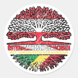 Pegatina Redonda Kongo Kongolesisch Österreichisch Österreich Baum