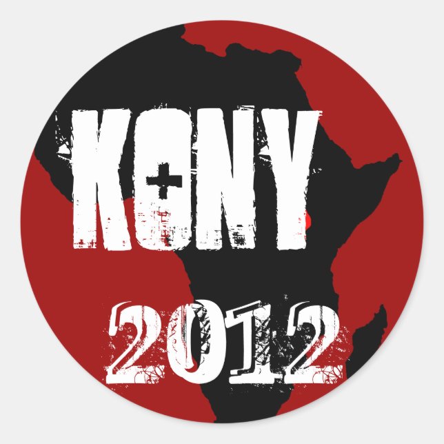 Pegatina Redonda Kony 2012 (Anverso)