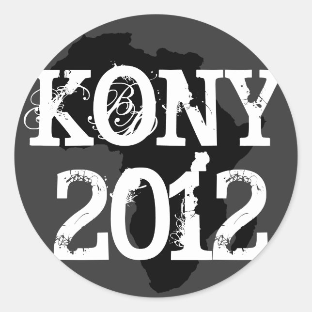 Pegatina Redonda Kony 2012 (Anverso)