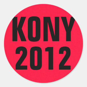 Pegatina Redonda KONY 2012 Red