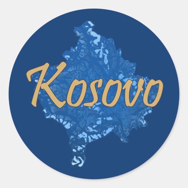 Pegatina Redonda Kosovo (Anverso)