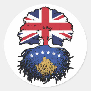 Pegatina Redonda Kosovo Kosovar British UK Reino Unido Reino Unido