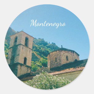Pegatina Redonda Kotor, Montenegro - Recuerdo de viaje