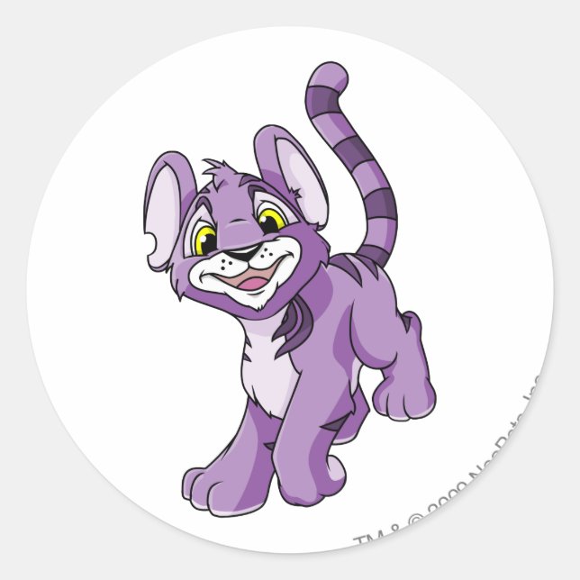 Pegatina Redonda Kougra Purple (Anverso)