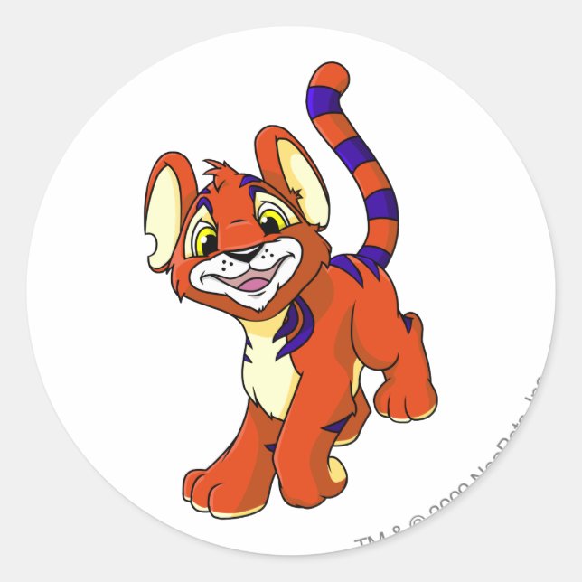 Pegatina Redonda Kougra Red (Anverso)