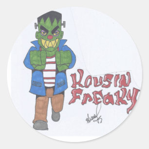 Pegatina Redonda Kousin Freaky Monster