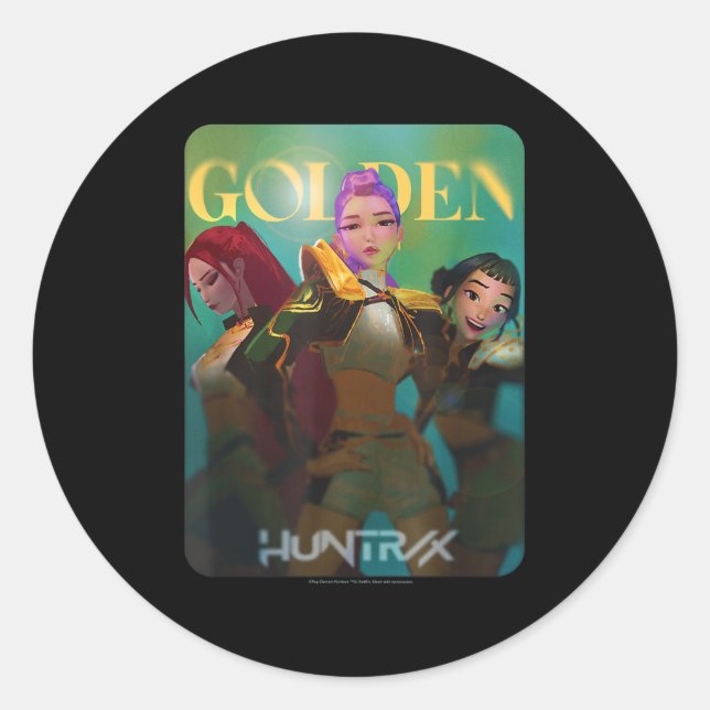 Pegatina Redonda Kp Demon Hunters Halloween Huntrix Golden Photocar (Anverso)