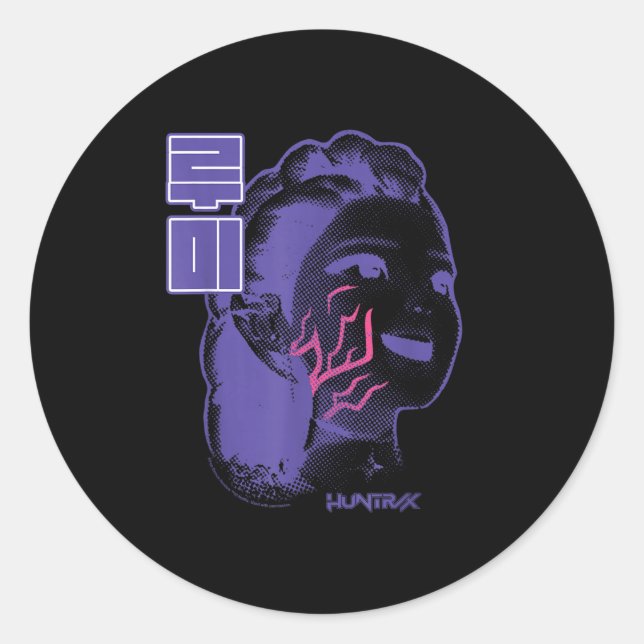 Pegatina Redonda Kp Demon Hunters Halloween Huntrix Rumi Demon Mark (Anverso)