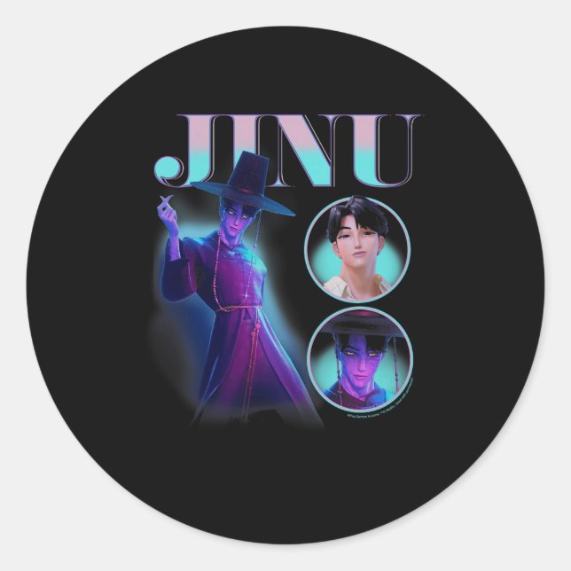 Pegatina Redonda Kp Demon Hunters Halloween Jinu Y2k Style Showcase (Anverso)