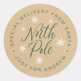 Pegatina Redonda Kraft Brown Personalizado Cla