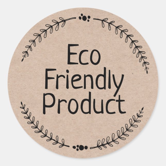 Pegatina Redonda Kraft Eco Friendly Product (Anverso)