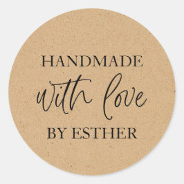 Pegatina Redonda Kraft Made with Love