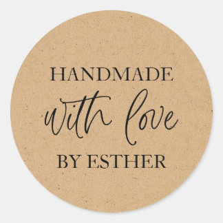 Pegatina Redonda Kraft Made with Love