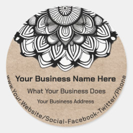 Pegatina Redonda Kraft Mandala