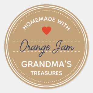 Pegatina Redonda Kraft Paper Brown Jar Labores manuscritas