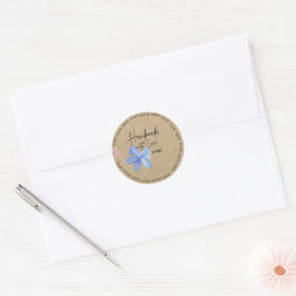 Pegatina Redonda Kraft personalizado hecho a mano con amor