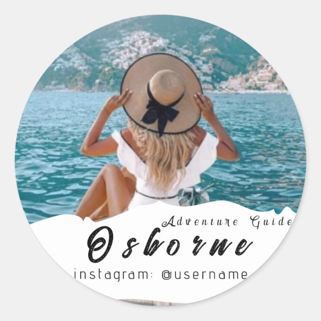 Pegatina Redonda Kraft Rocky Mountain Adventure Guide Business (Anverso)