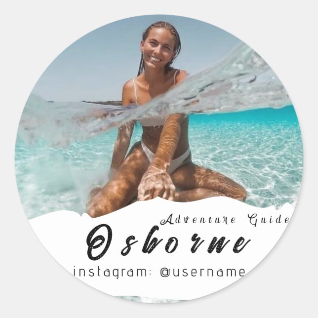 Pegatina Redonda Kraft Rocky Mountain Adventure Guide Business (Anverso)