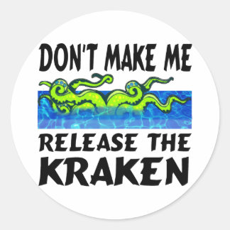 Pegatina Redonda Kraken suelta el kraken