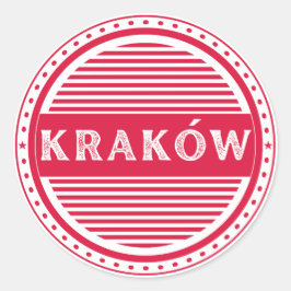 Pegatina Redonda Krakow City Pride Emblem – Polish Identity
