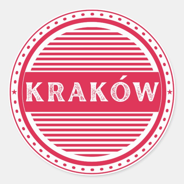 Pegatina Redonda Krakow City Pride Emblem – Polish Identity (Anverso)