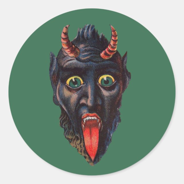 Pegatina Redonda Krampus (Anverso)