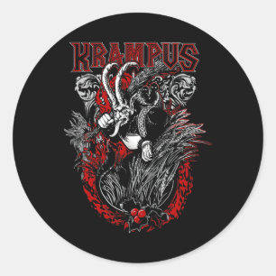 Pegatina Redonda Krampus Feliz Navidad Navidad Navidad Navidad Navi