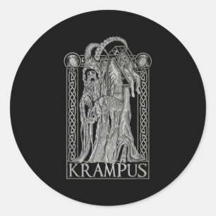 Pegatina Redonda Krampus - Ss Von Krampus Navidad Gótica Oscura